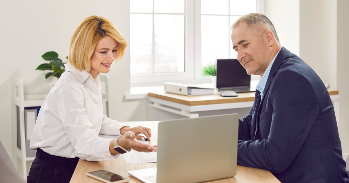 Someone meeting with a banker