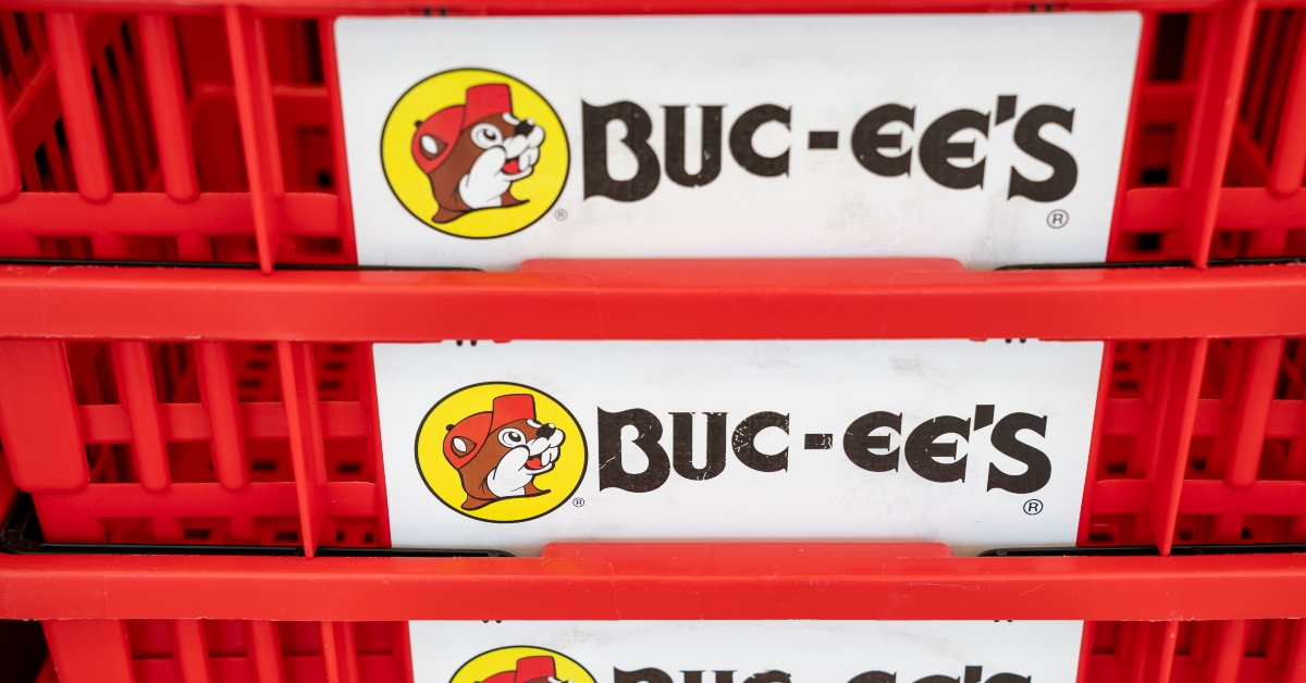 Buc-ees logo on shopping baskets