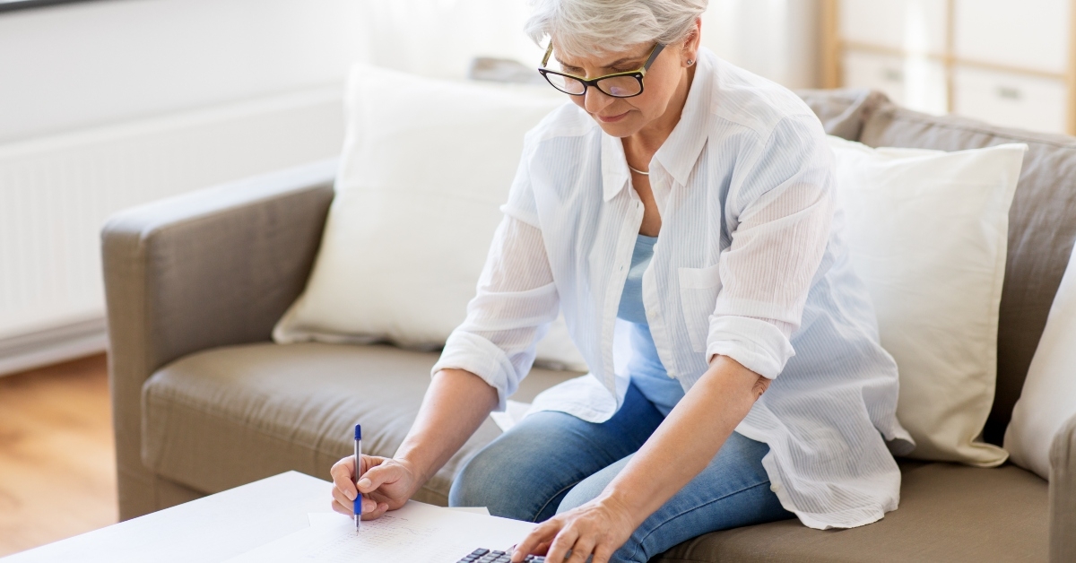 Senior woman with paperwork
