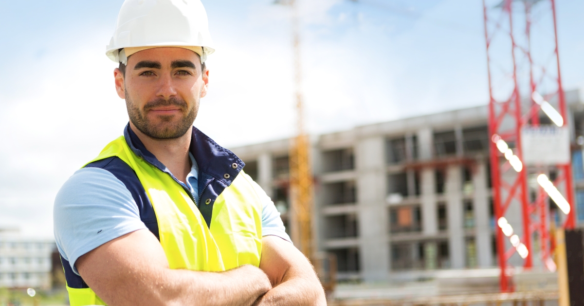 attractive worker on a construction site