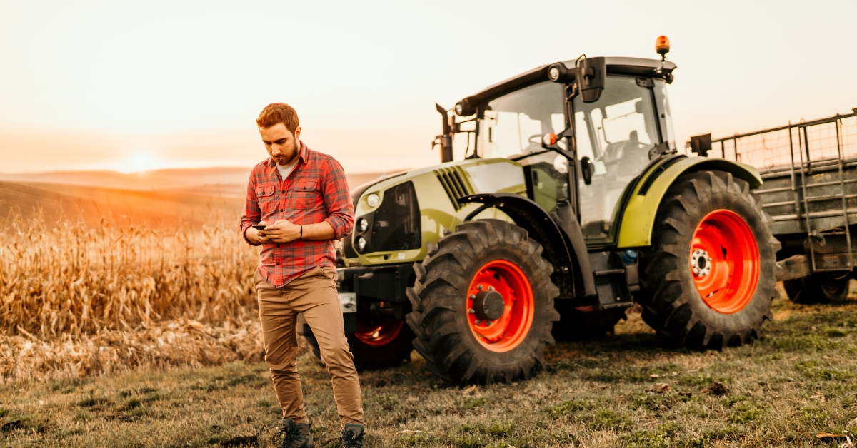 farmer working on field