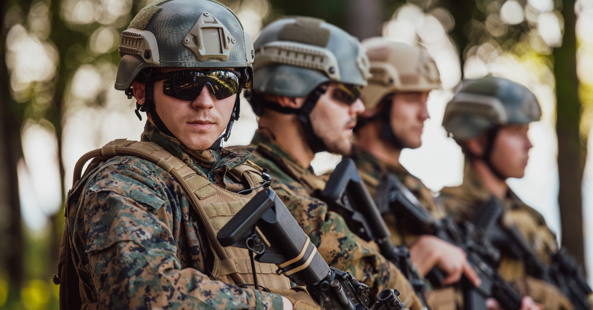 soldier fighters standing together