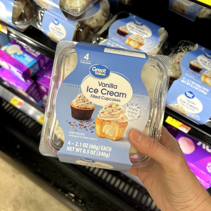 Great Value vanilla ice cream filled cupcakes