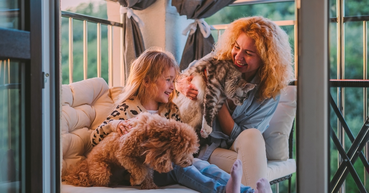 a child with a smile plays on a summer