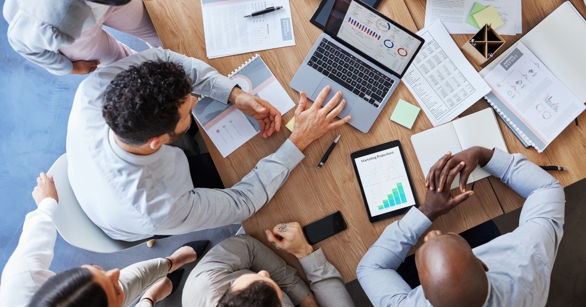 laptop planning and teamwork