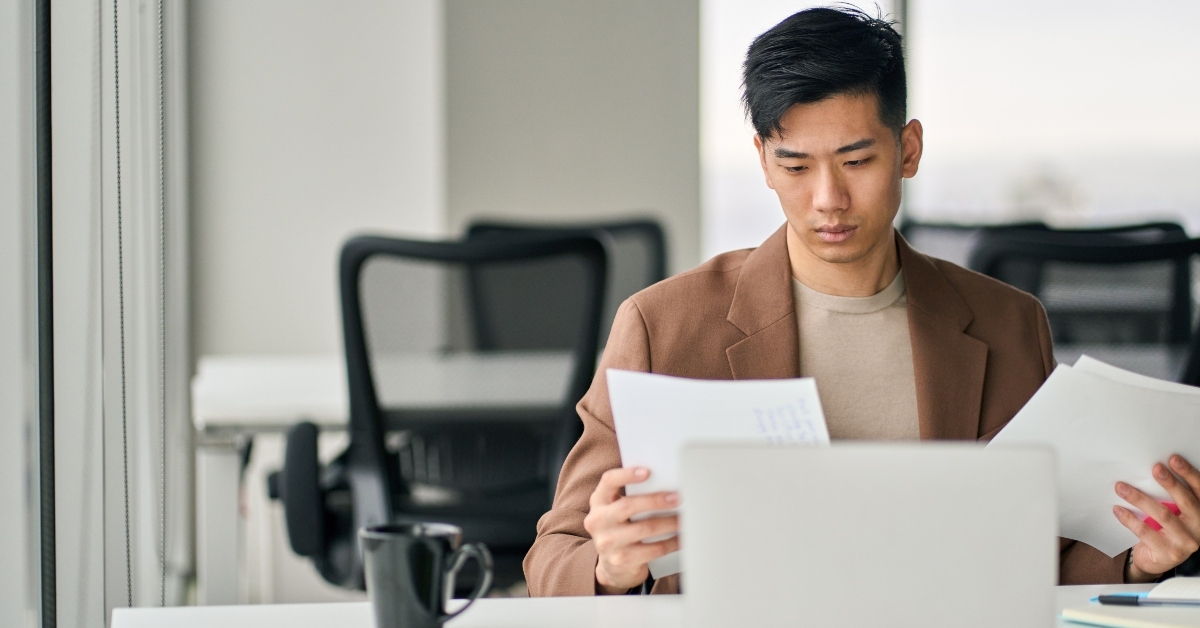 Person looking at paperwork