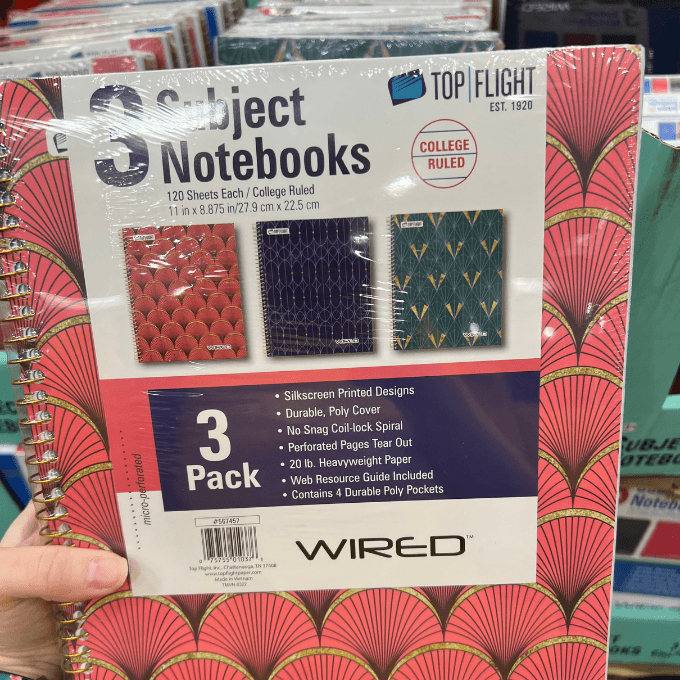 top flight 3 subject notebooks