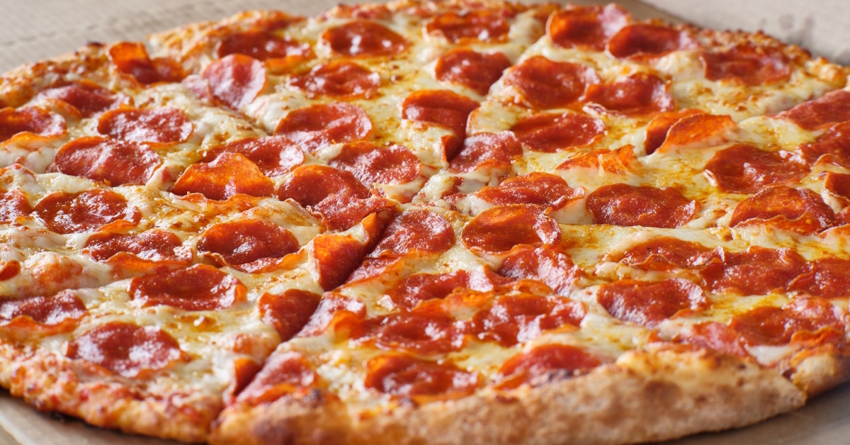 carboard with pepperoni cheese pizza