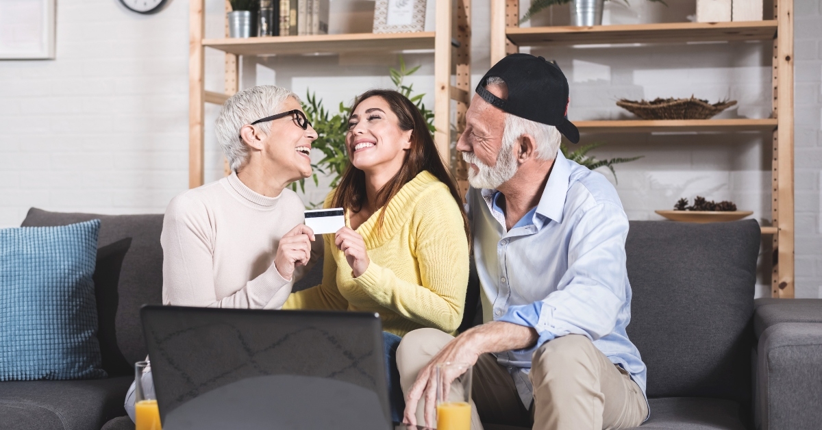 family hugging with love at home