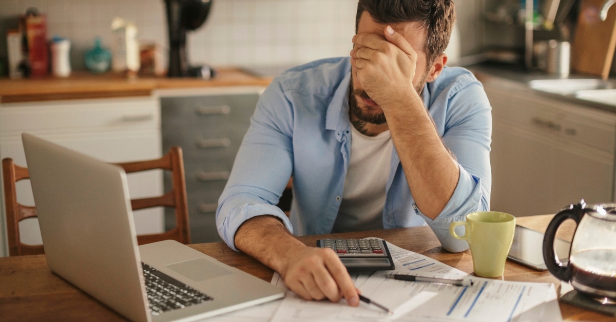 man going over home finances