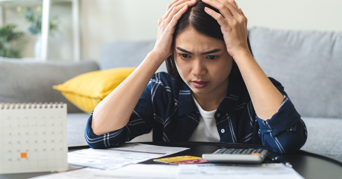 stressed young woman