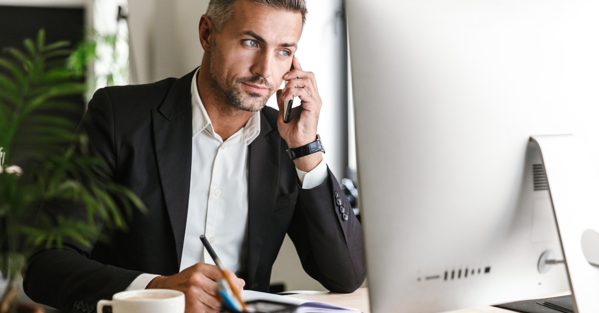 talking on phone while working