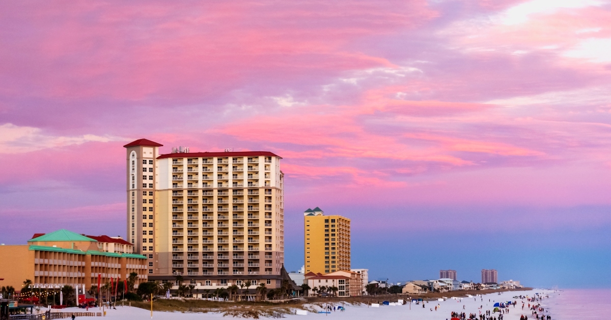 colorful sunset in pensacola florida