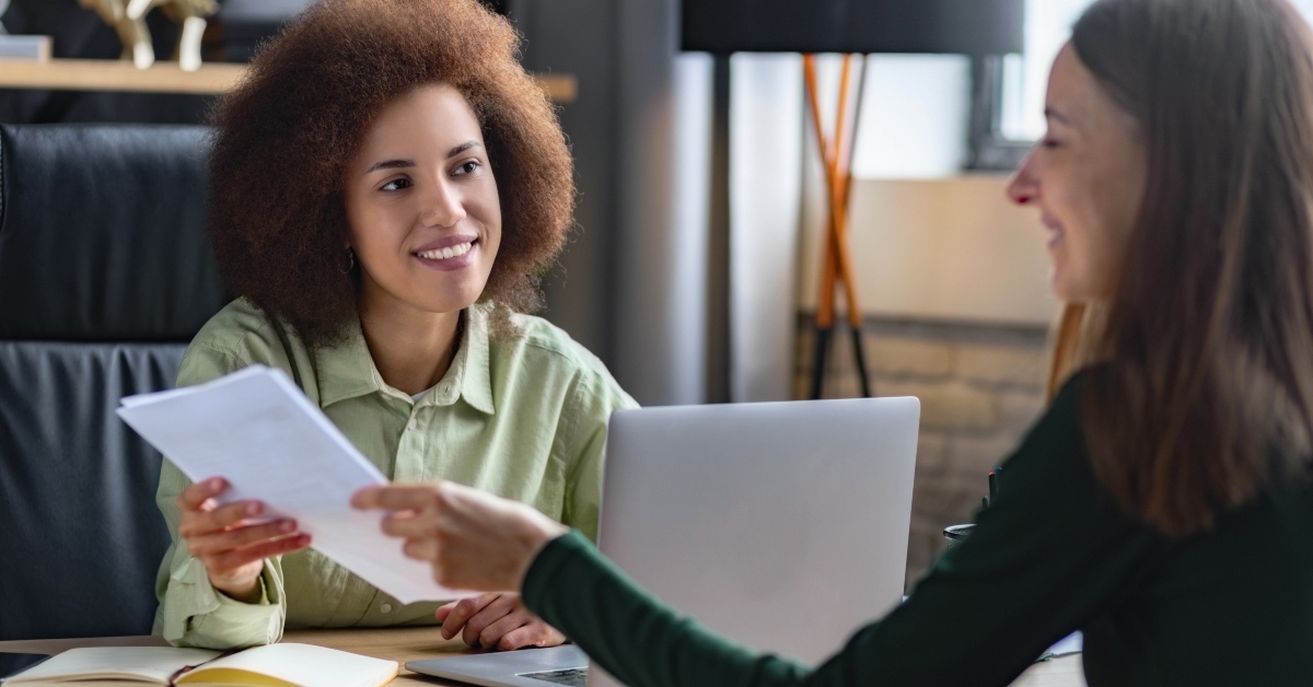 a job interview in office