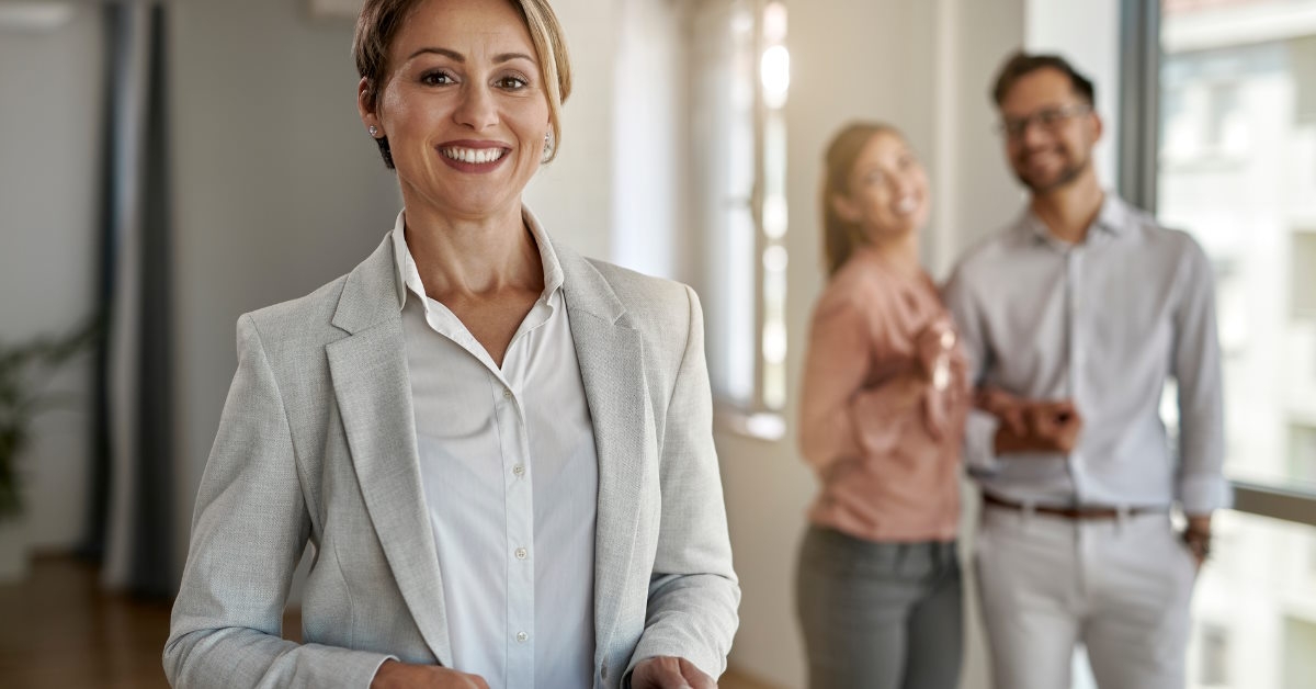 happy female real estate agent