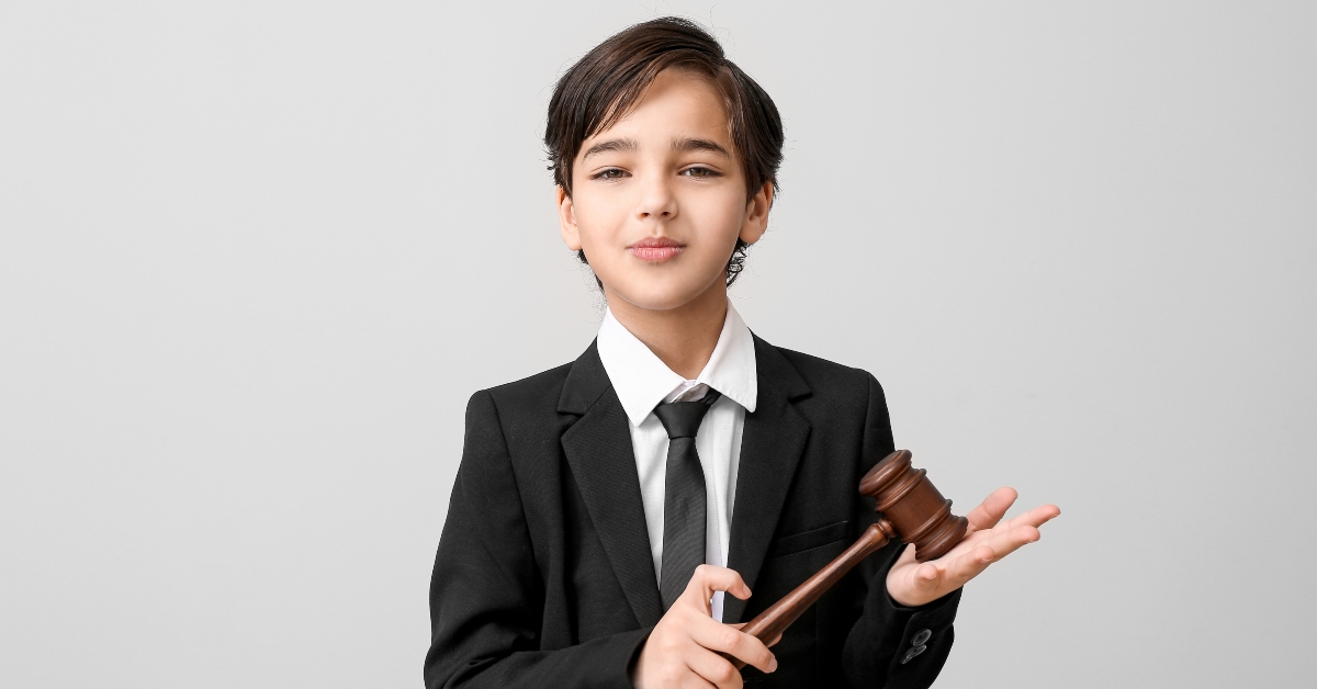 Child with gavel