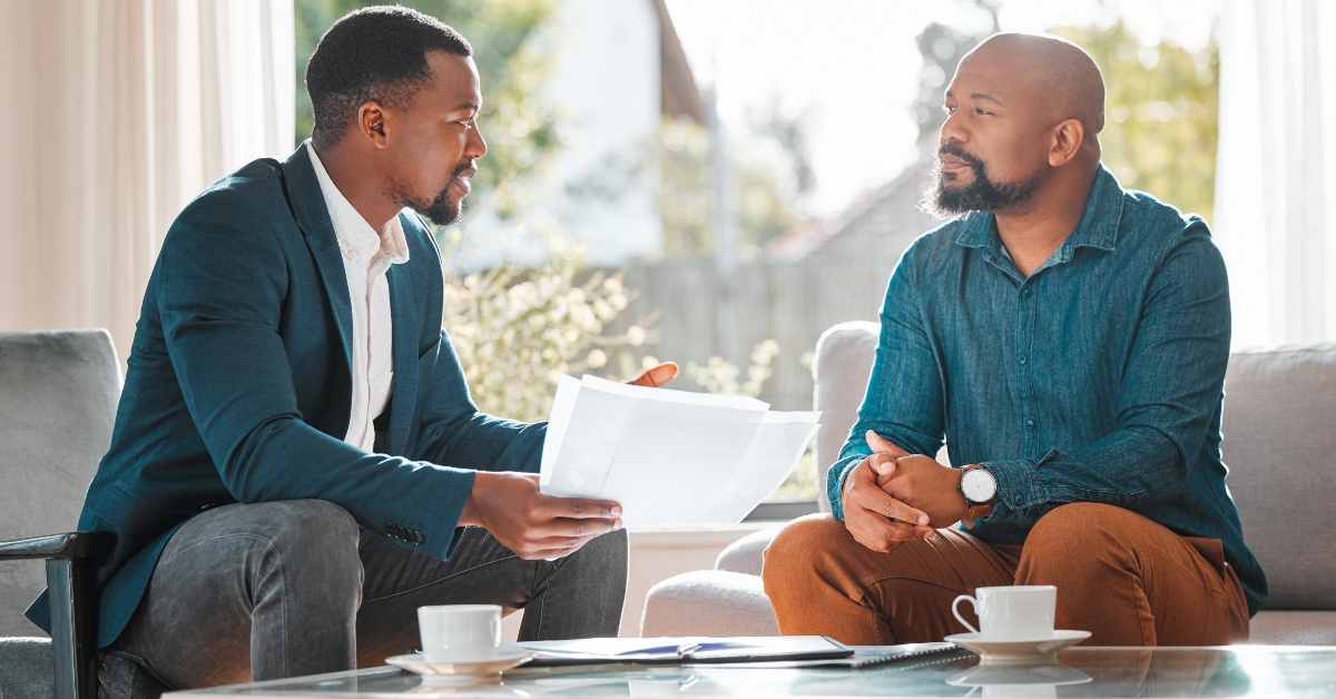 Person talking to financial advisor