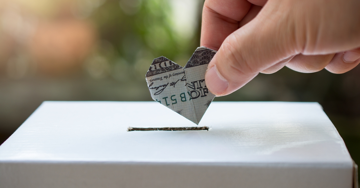 Money in the shape of a heart