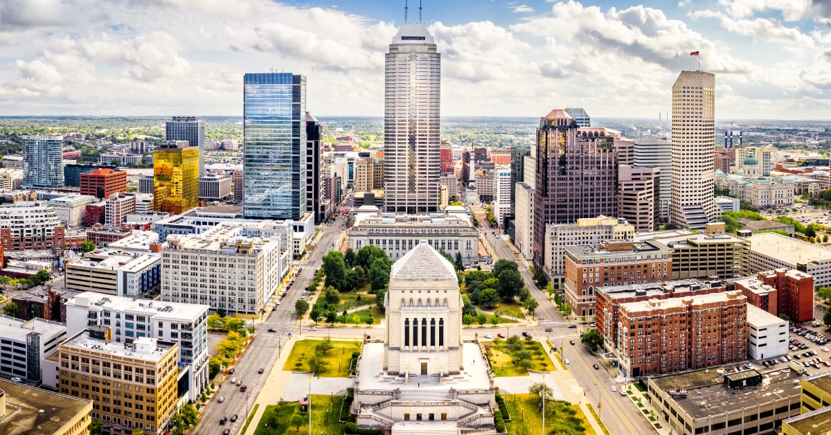 aerial view of indianapolis indiana