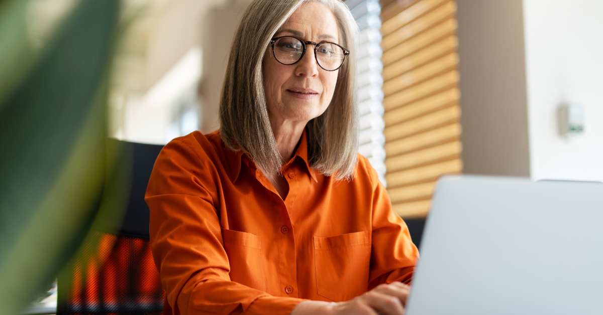 Older woman at computer