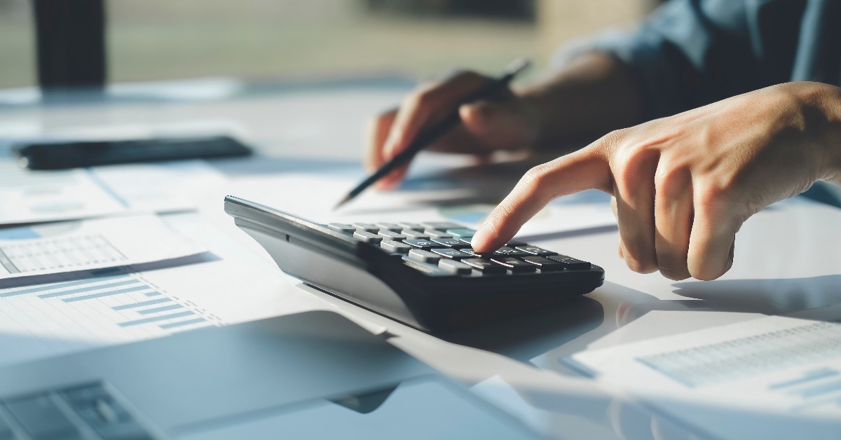 Someone using calculator