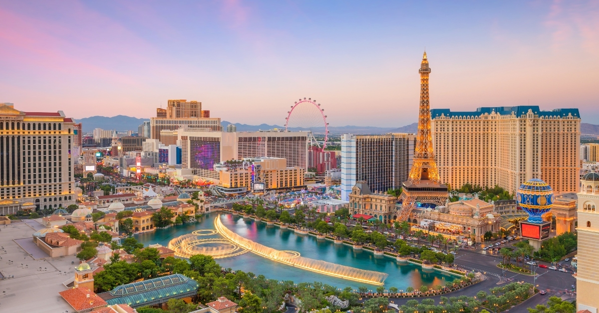 cityscape of Las Vegas from top view in Nevada, USA