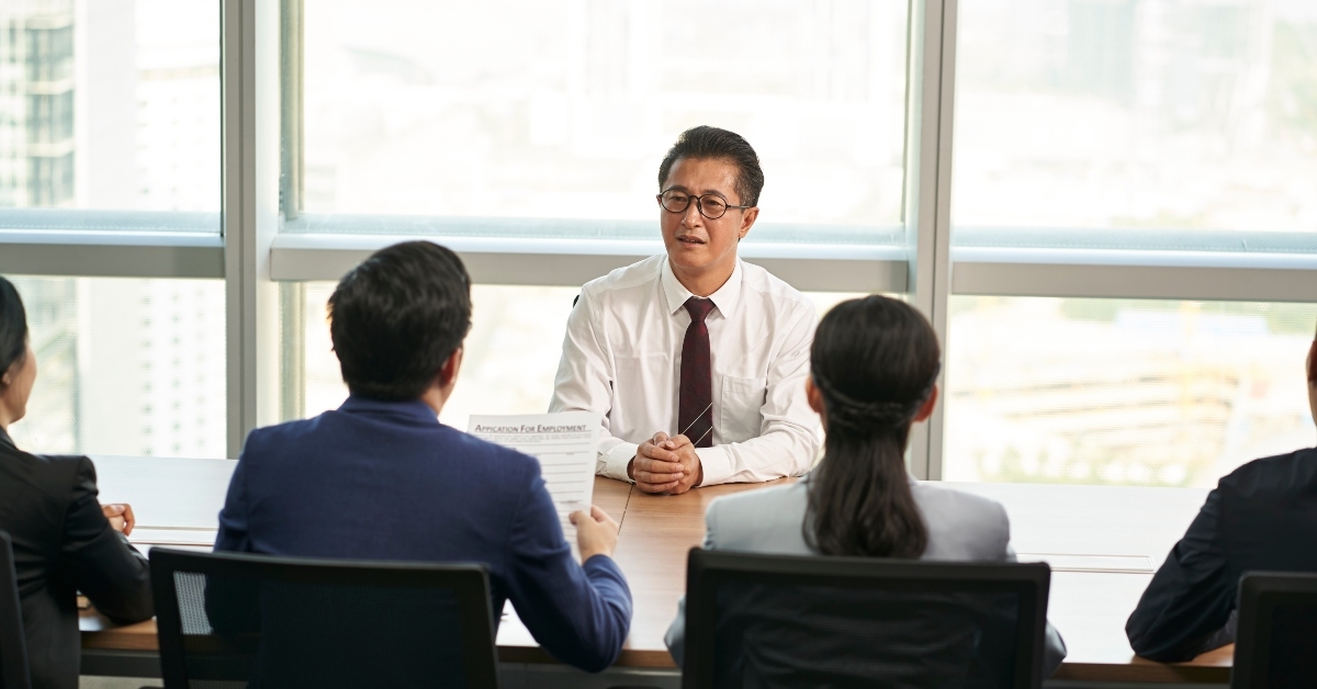 Man being interviewed