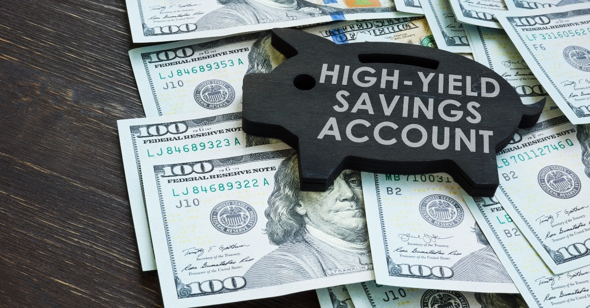 Piggy bank and high yield savings account