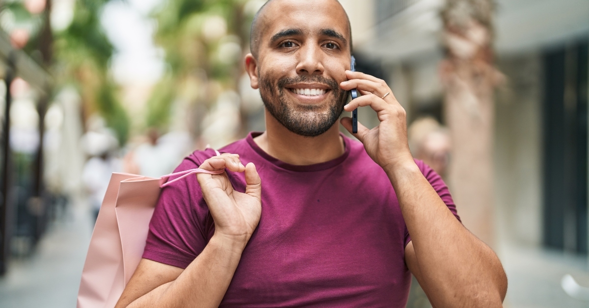 Man talking on smartphone
