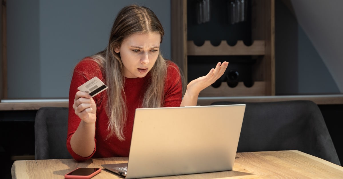 woman frustrated at bank limit online