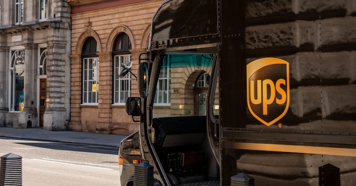 ups truck parked in london street