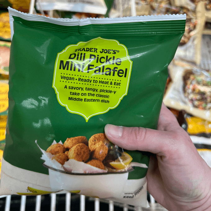 trader joe's-dill pickle mini falafel