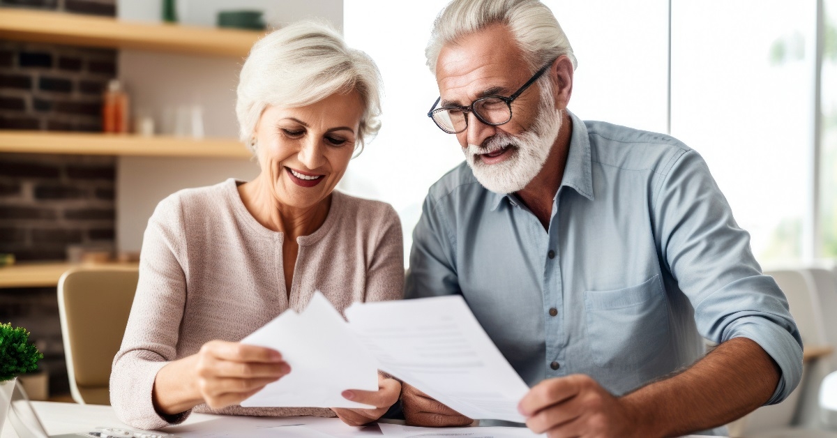 Couple holding a document 