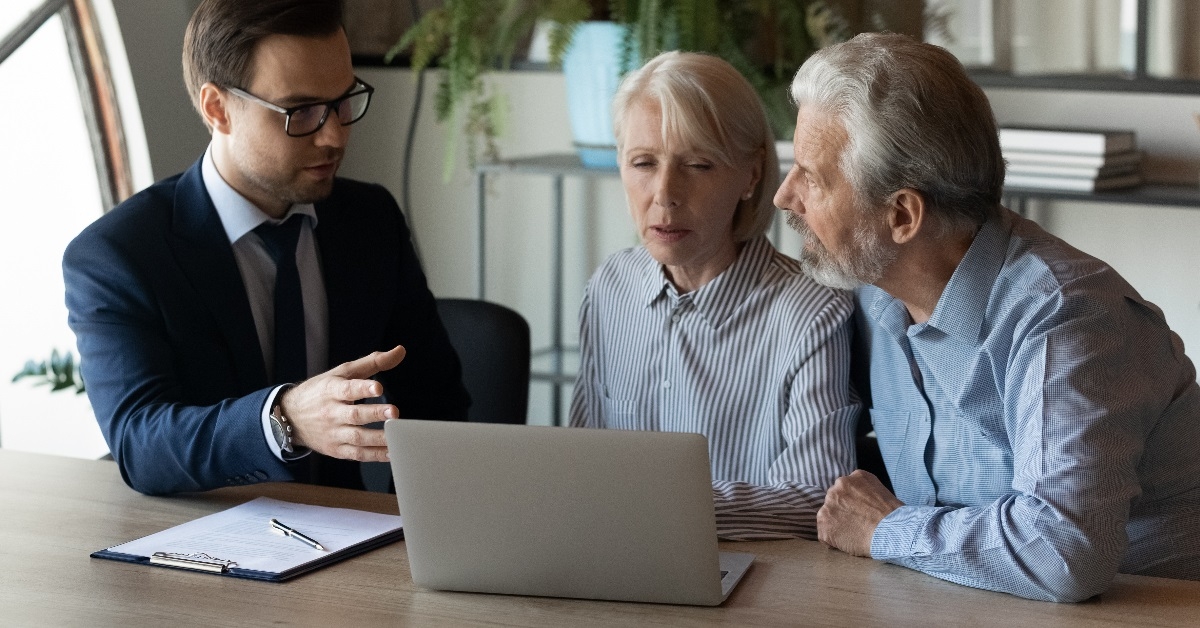couple talking with financial planner