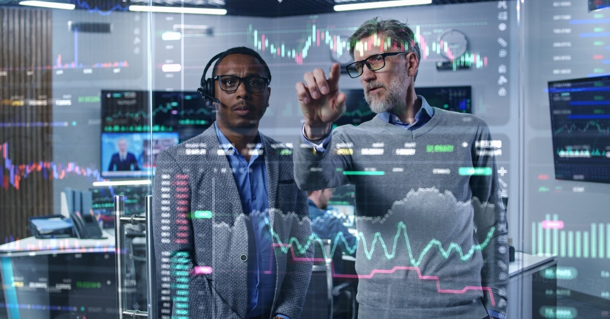 3D real time stocks on glass wall