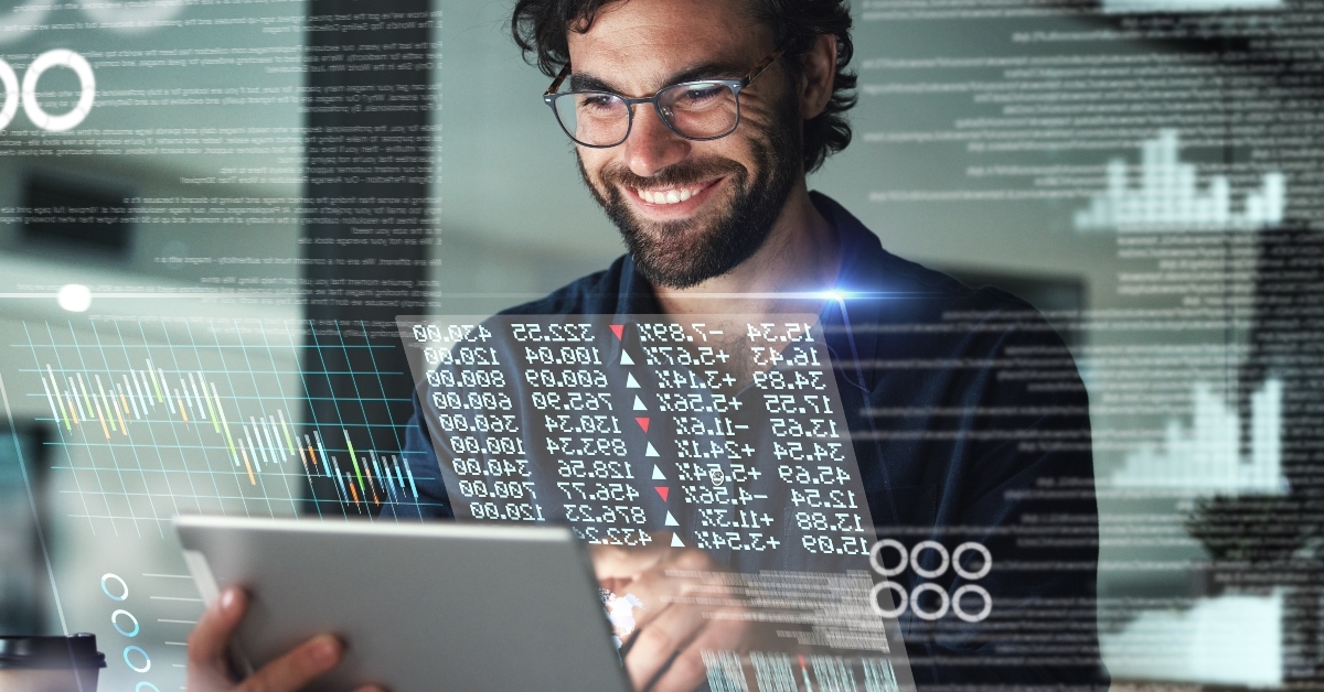 Someone researching stocks 