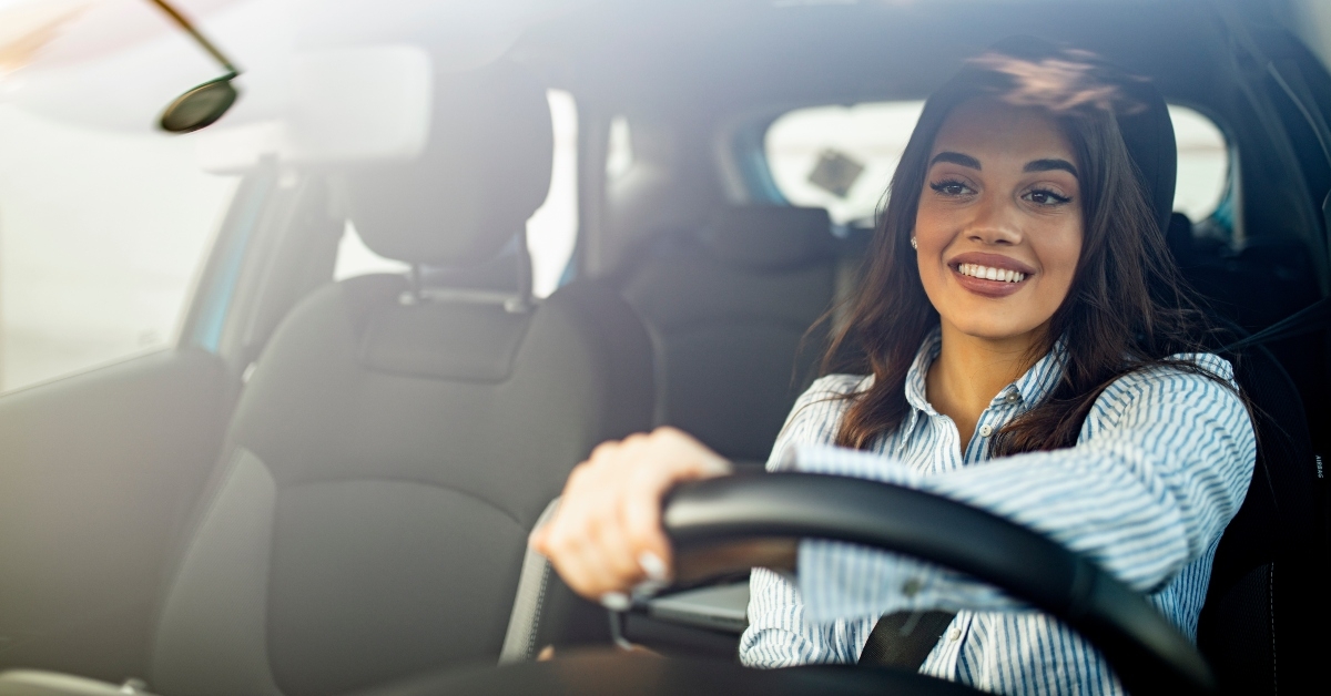 woman in car