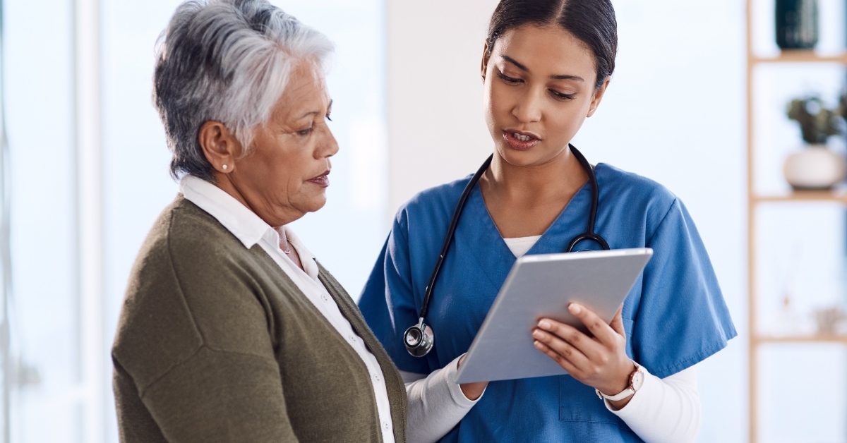 consultation with a senior woman