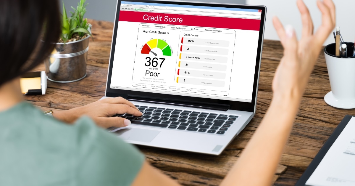 woman frustrated at poor credit score