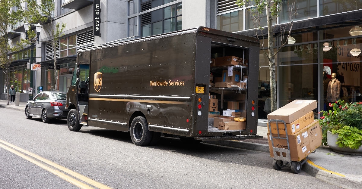 A UPS truck