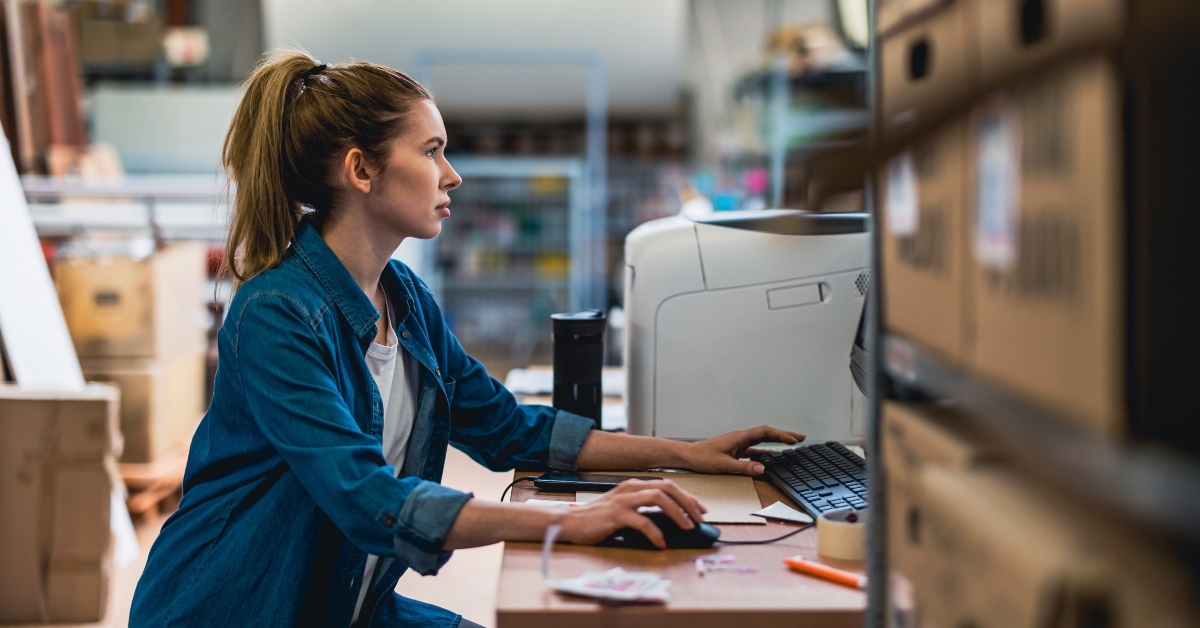 woman working in an industrial place
