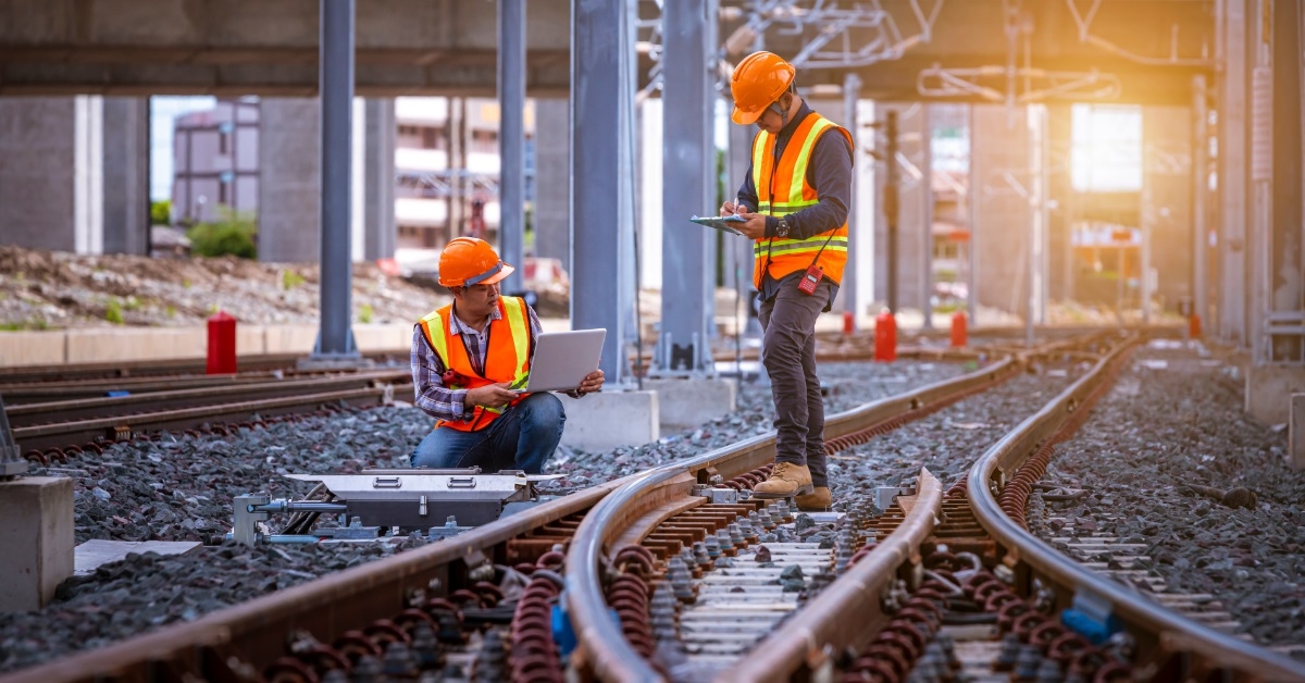 engineers inspecting railway switches