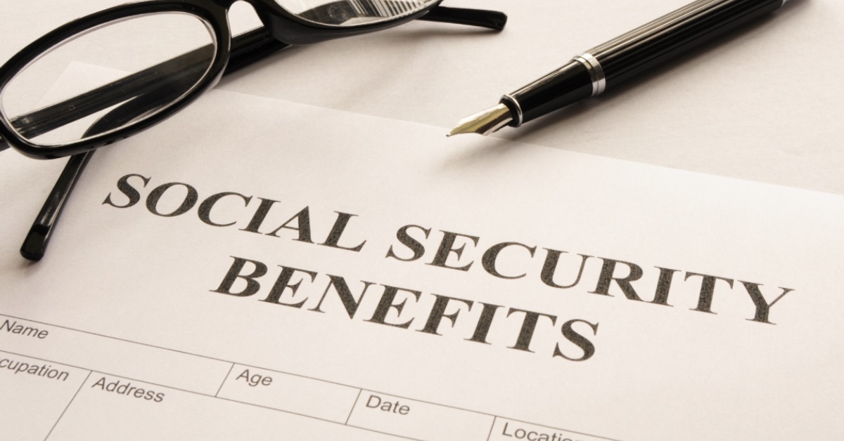 social security benefits paper at table