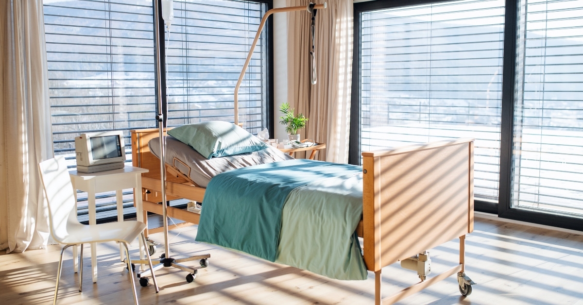 adjustable bed in room