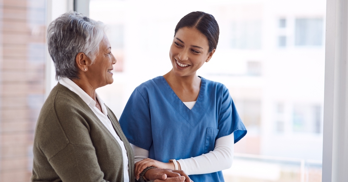 caregiver with senior woman