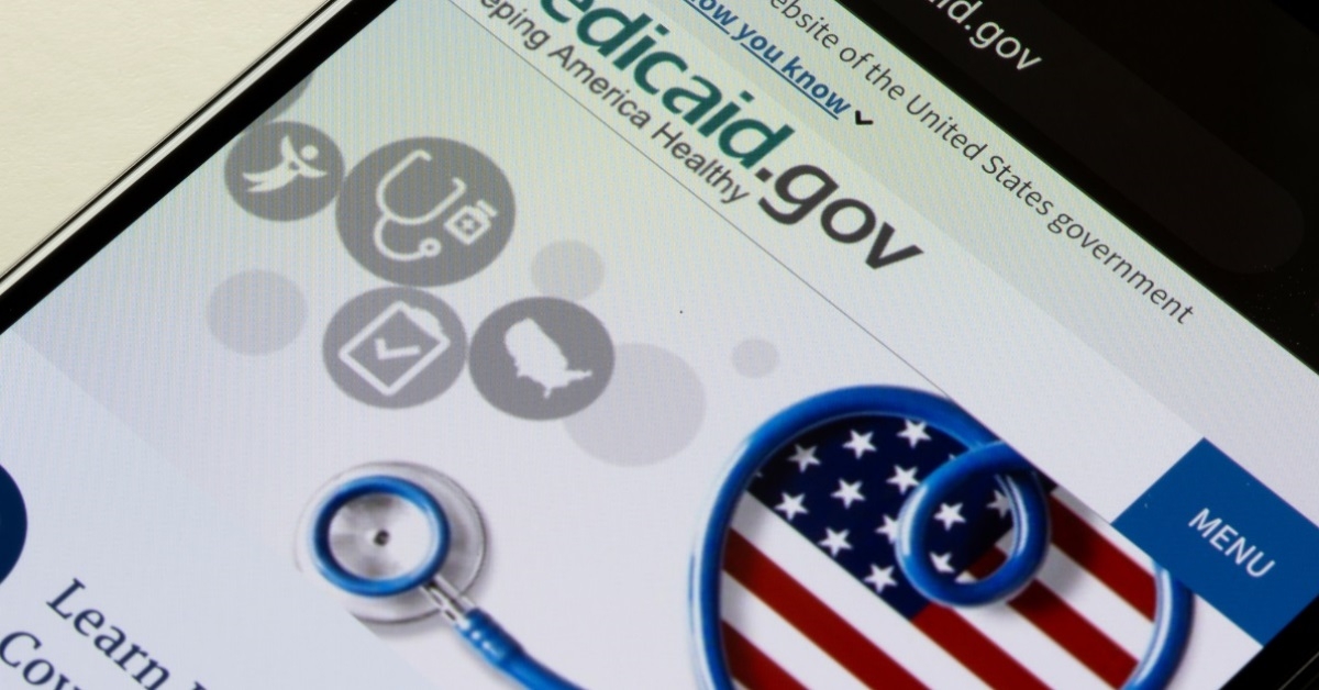 medicaid website on smartphone screen