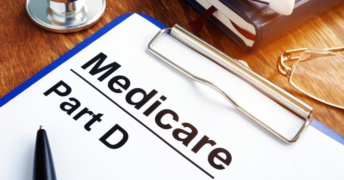 medicare Part D documents with clipboard