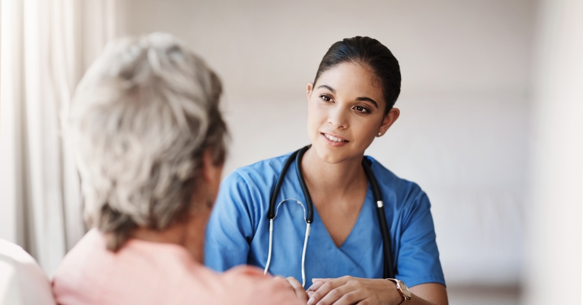 nurse with a senior patient