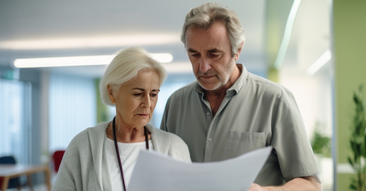 older couple reviewing documents