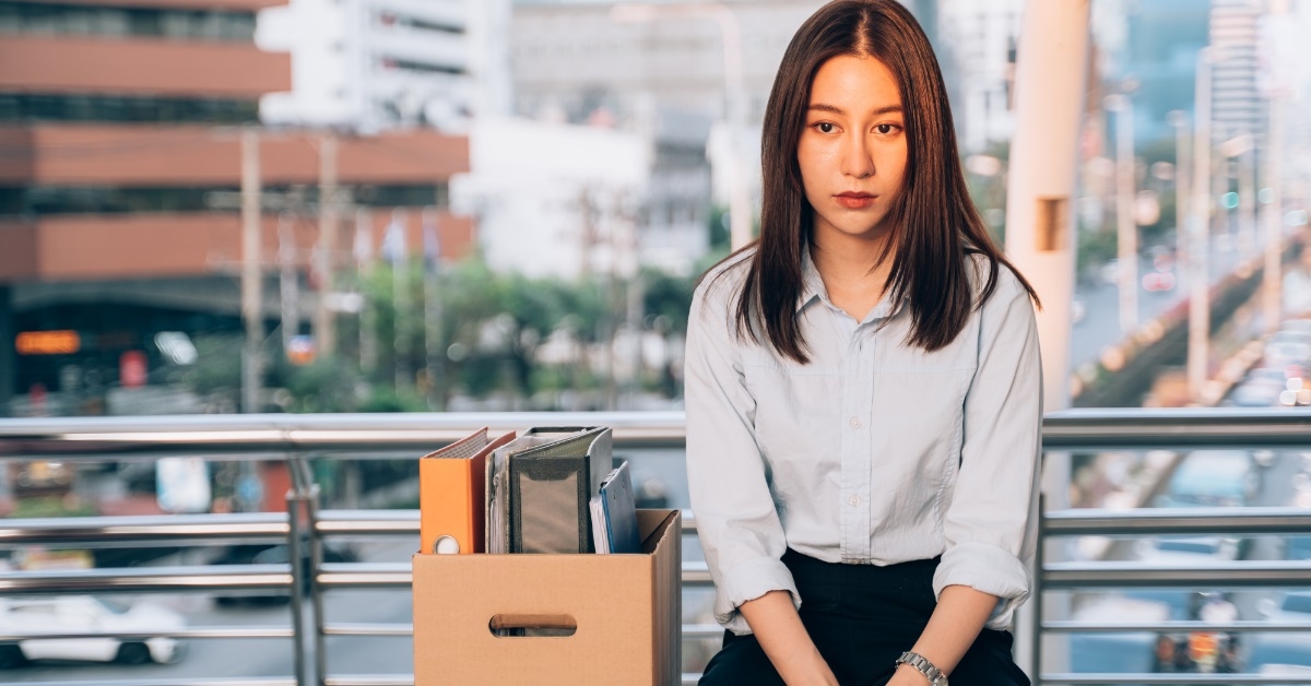 business woman stressed after getting fired
